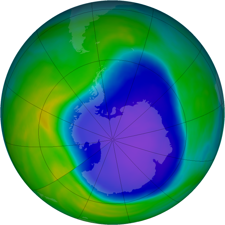Antarctic ozone map for 03 November 2006
